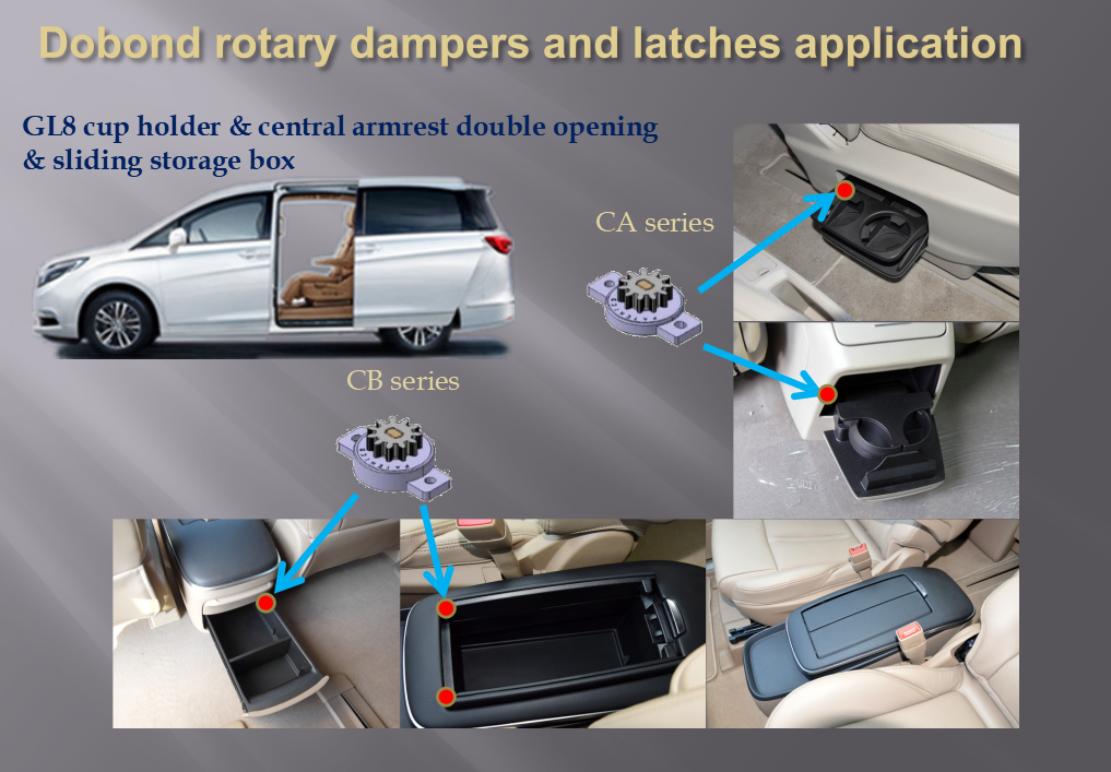 ฟรีตัวอย่างชิ้นส่วนพลาสติกคุณภาพสูงแดมเปอร์ดันตัวล็อคสำหรับที่วางแก้วที่วางแขนในรถยนต์